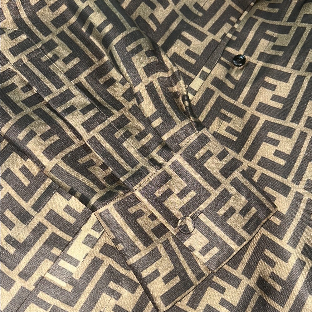 Fendi Brown Monogram Cropped Jacket - Picture 7 of 8